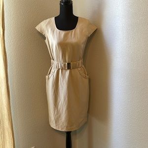 NWT Calvin Klein khaki 6P Linen women’s dress.
